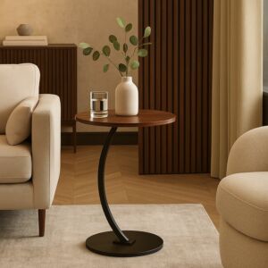 طاولة جانبية كارلي - بني غامق