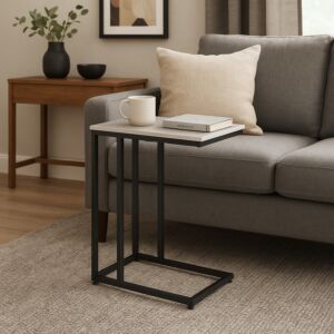 طاولة جانبية سيراميك ستيلو - اسود وابيض