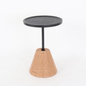 طاولة خدمة خشب بقواعد خزف روناي - أسود