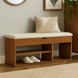 مقعد خشبي سيجما - بني وبيج