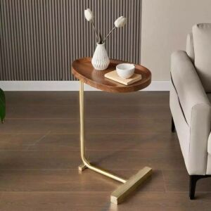 طاولة جانبية لاتيا - بني غامق