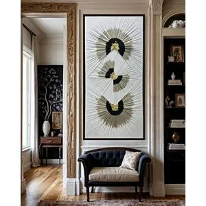 لوحة جبسية قماشية مقاس 180x100 سم شايني - برواز أسود