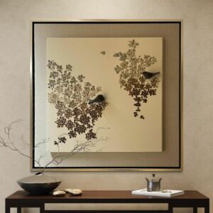 لوحة جدارية رسم يدوي ايلا 120X120 سم - برواز اسود