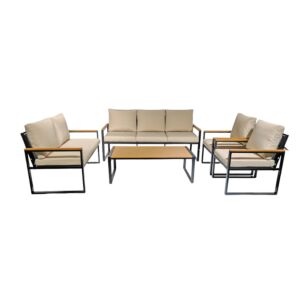 طقم جلسة خارجية 7 اشخاص اريانال - اسود وبيج