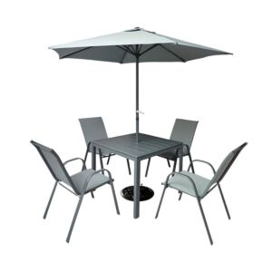 طقم طاولة طعام مع مظلة 4 اشخاص سوليتا - رمادي