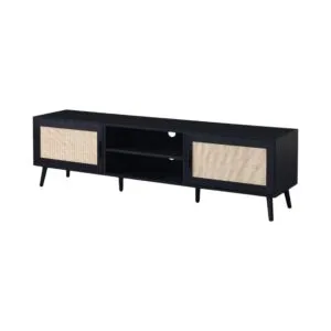 طاولة تلفزيون 160 سم شاكرا - اسود وخشبي