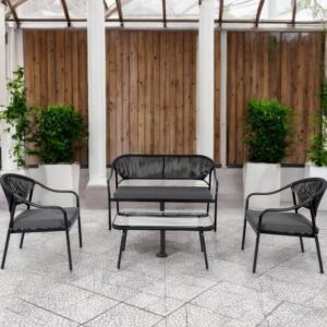 طقم جلسة خارجية 4 اشخاص كوستا - رمادي