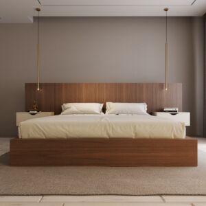 سرير كينغ نيلاي بدون رأسية - بني - 200x200 سم