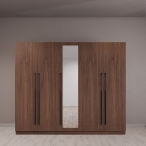 دولاب ملابس هايدي - 5 أبواب - بني