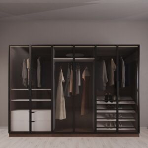 دولاب ملابس فابري - 6 أبواب - بني