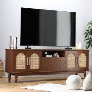 طاولة تلفزيون راتان الطبيعي سينا - بني