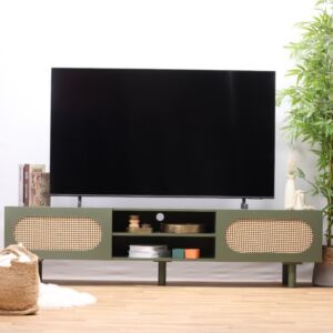 طاولة تلفزيون راتان كريس - اخضر