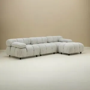 كنب زاوية يمين ويسار بابلز - رمادي فاتح