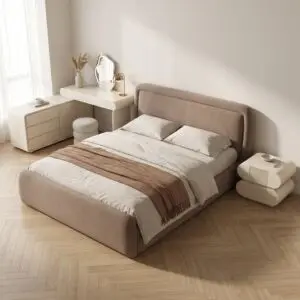 تشكيلة غرفة نوم إيدوان - بني وكريمي