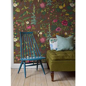 ورق جدران ريترو - بني ومتعدد الالوان