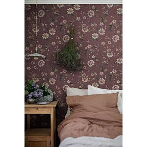 ورق جدران حديقة كوخ - متعدد الالوان واحمر