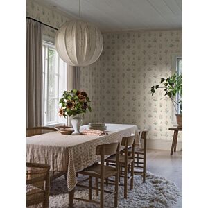 ورق جدران منقوش نمط زهور - بيج