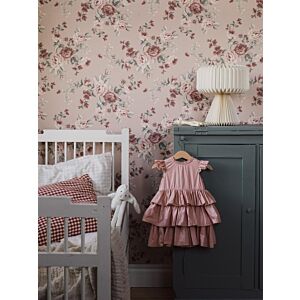 ورق جدران منقوش نويبي - وردي فاتح