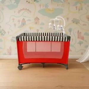 سرير ومحبس اطفال حورو - احمر