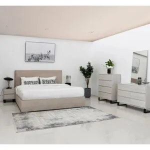 طقم غرفة نوم 6 قطع كينغ 180x200 تورينو - بيج ومتعدد الالوان