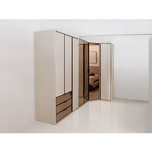 دولاب غرفة نوم 7 أبواب كورسيس - كريمي