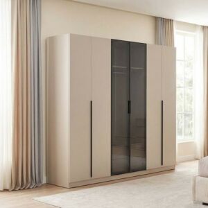 خزانة ملابس هايلي - 6 أبواب - بيج