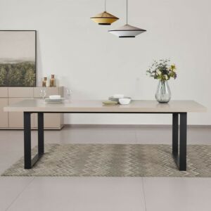 طاولة طعام هزلي - 8 اشخاص - بيج واسود