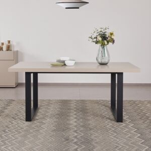 طاولة طعام هزلي - 6 اشخاص - بيج واسود