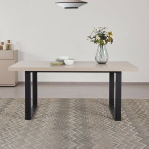 طاولة طعام هزلي - 6 اشخاص - بيج واسود