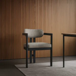 كرسي طاولة طعام بادوفا - رمادي واسود