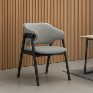 كرسي طاولة طعام كريك - رمادي واسود