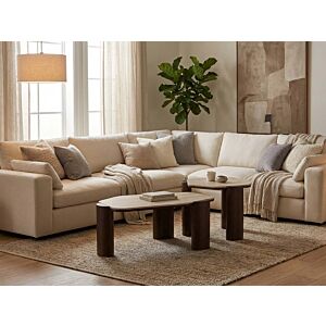 طاولة قهوة جولي - قطعتين - بيج وبني