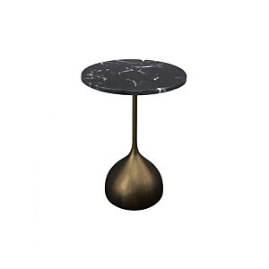 طاولة جانبية لوكس سطح رخام - اسود ونحاسي