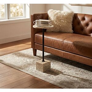 طاولة جانبية داسون - رخام طبيعي - بيج واسود