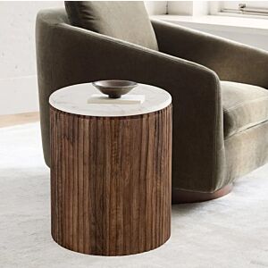 طاولة جانبية رخام مونتريال - بني وابيض