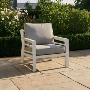 كرسي خارجي مفرد هايب - رمادي وابيض