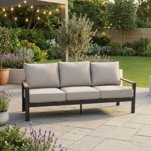 كرسي خارجي هايب - 3 مقاعد - رمادي واسود