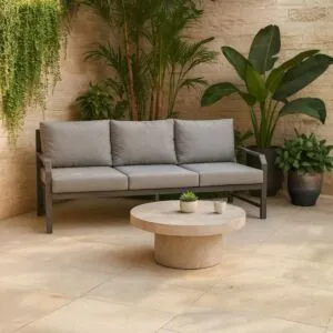 كنب جلسة خارجيه ثلاثي نيس - رمادي