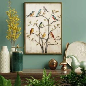لوحة جدارية عصافير