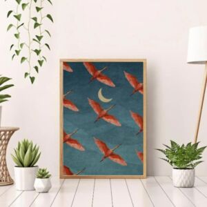 لوحة جدارية طيور ورني