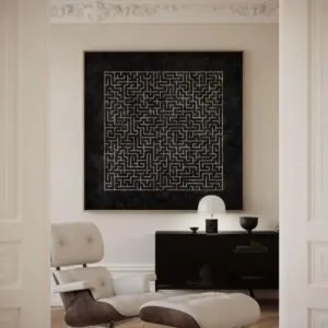 لوحة جدارية 140x140 سم مودرين اينول - برواز اسود غير مجوف