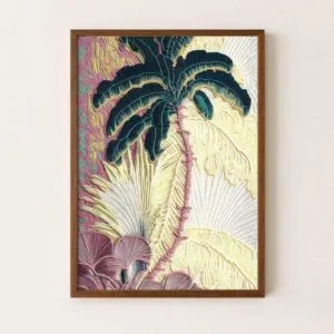 لوحة جدارية 90x120 سم نخلة تطريز - برواز اسود غير مجوف