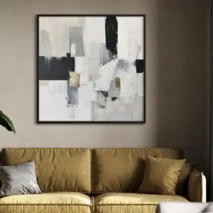 لوحة جدارية سيراف 140x140 سم - برواز اسود غير مجوف