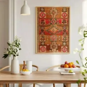 لوحة جدارية تراثية كورف - 150x100 سم - برواز اسود غير مجوف