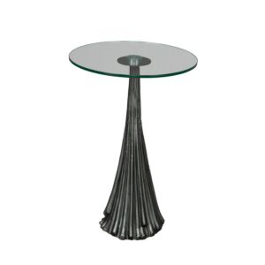 طاولة جانبية مالكوم سطح زجاجي شفاف