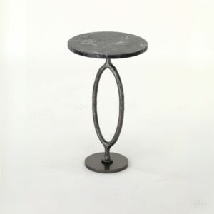 طاولة جانبية رخام وحديد - اسود