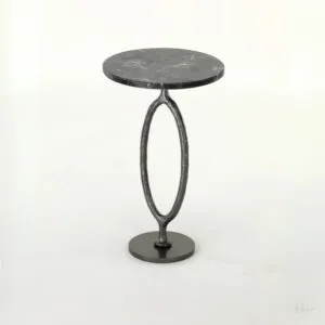طاولة جانبية رخام وحديد - اسود