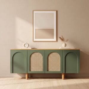 Kiras Natural Rattan Console - Green