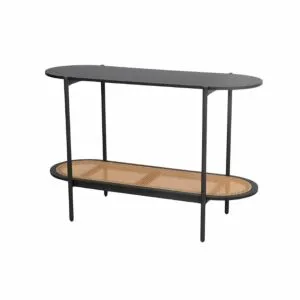 كونسول خشب ميرالو - اسود وخشبي فاتح