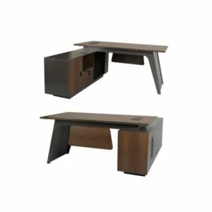 مكتب مع ادراج لارس - بني ورمادي غامق